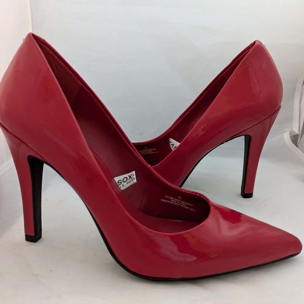 Red Mossino Heels